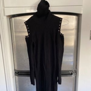 Zara Black Studded Knit Sweater Dress